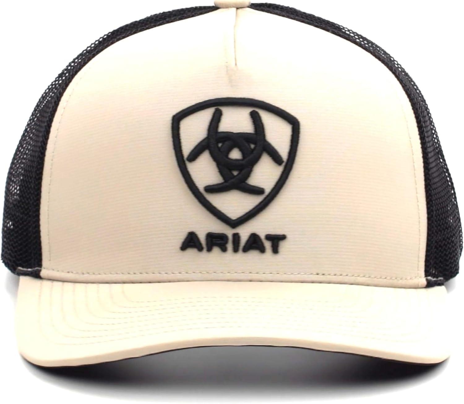 imageAriat Mens Embroidered Logo Khaki and Brown Cap