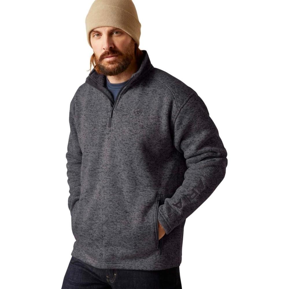 imageARIAT Mens Caldwell Logo 14 Zip SweaterGrey