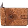 imageARIAT Mens Genuine Leather Floral Embossed Bifold Money Clip Wallet