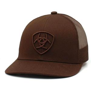 ARIAT Men’s Brown Snapback Shield Logo Cap