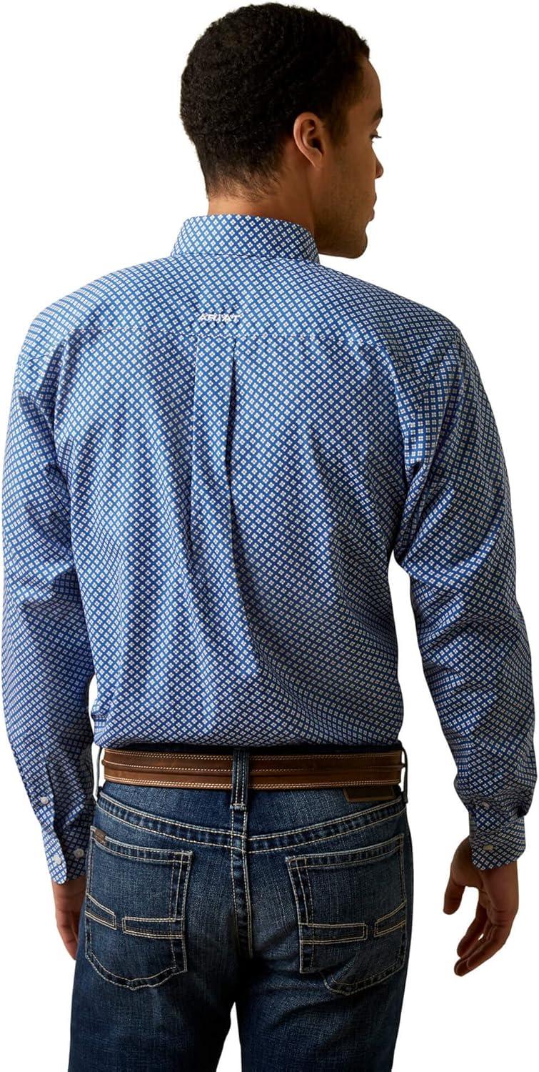 imageARIAT Mens Wrinkle Free Wren Fitted ShirtBright Cobalt
