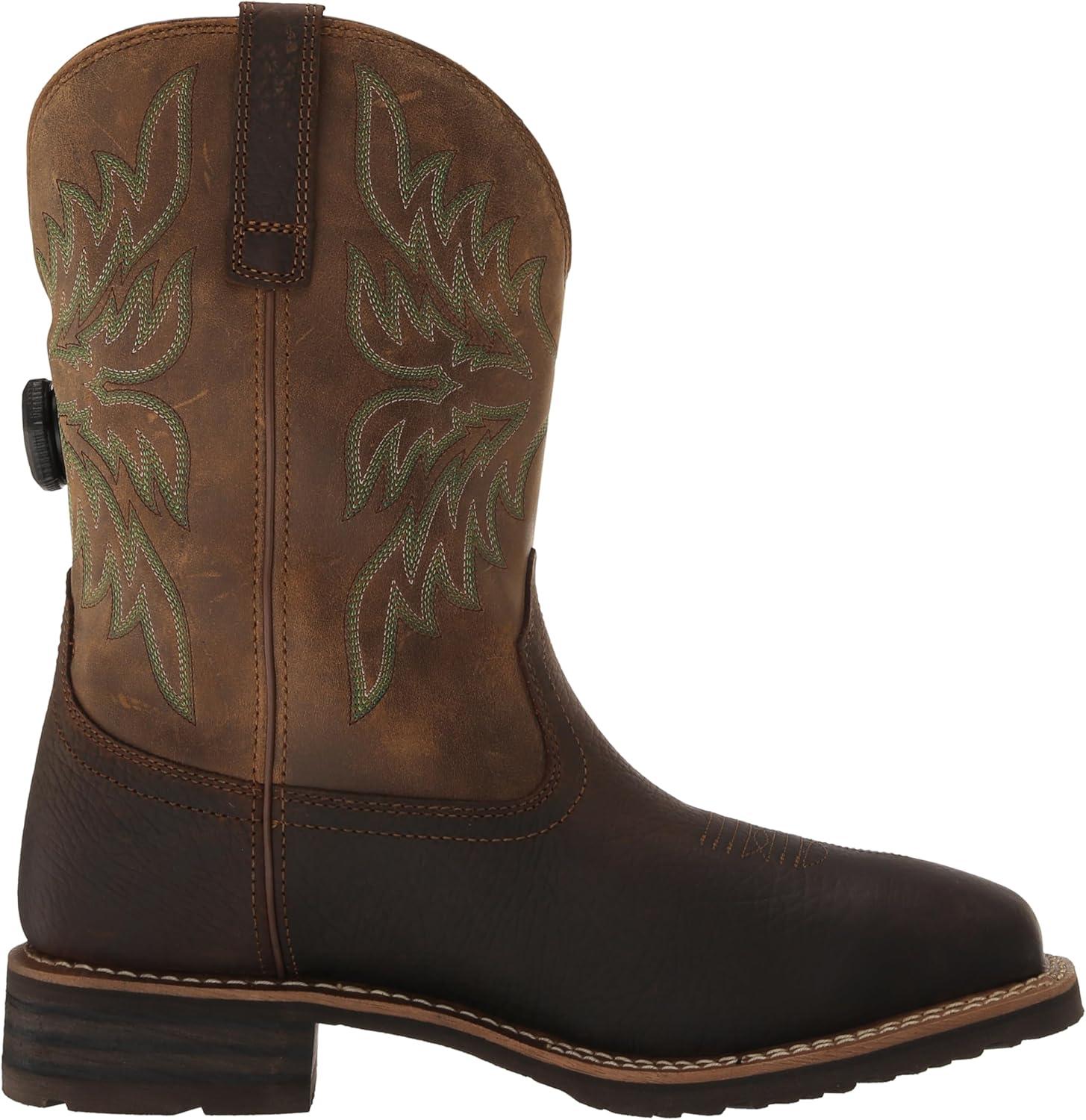 imageAriat Mens Hybrid Rancher BOA Waterproof Western BootAcorn BrownBeduino Brown