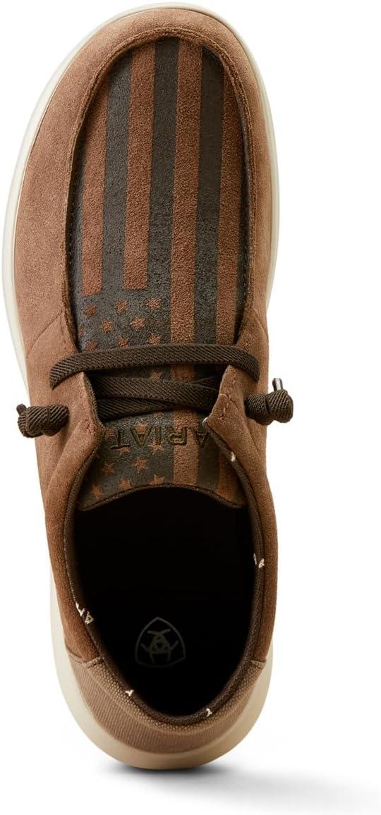 imageAriat Mens P27779mFooAmerican Flag PrintBrown Bomber Suede