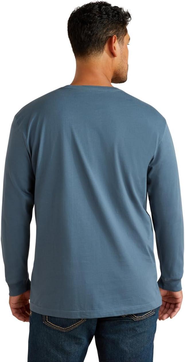imageAriat Mens Rebar Cotton Strong Standard Logo Pocket TShirtOrion BlueDusty Blue