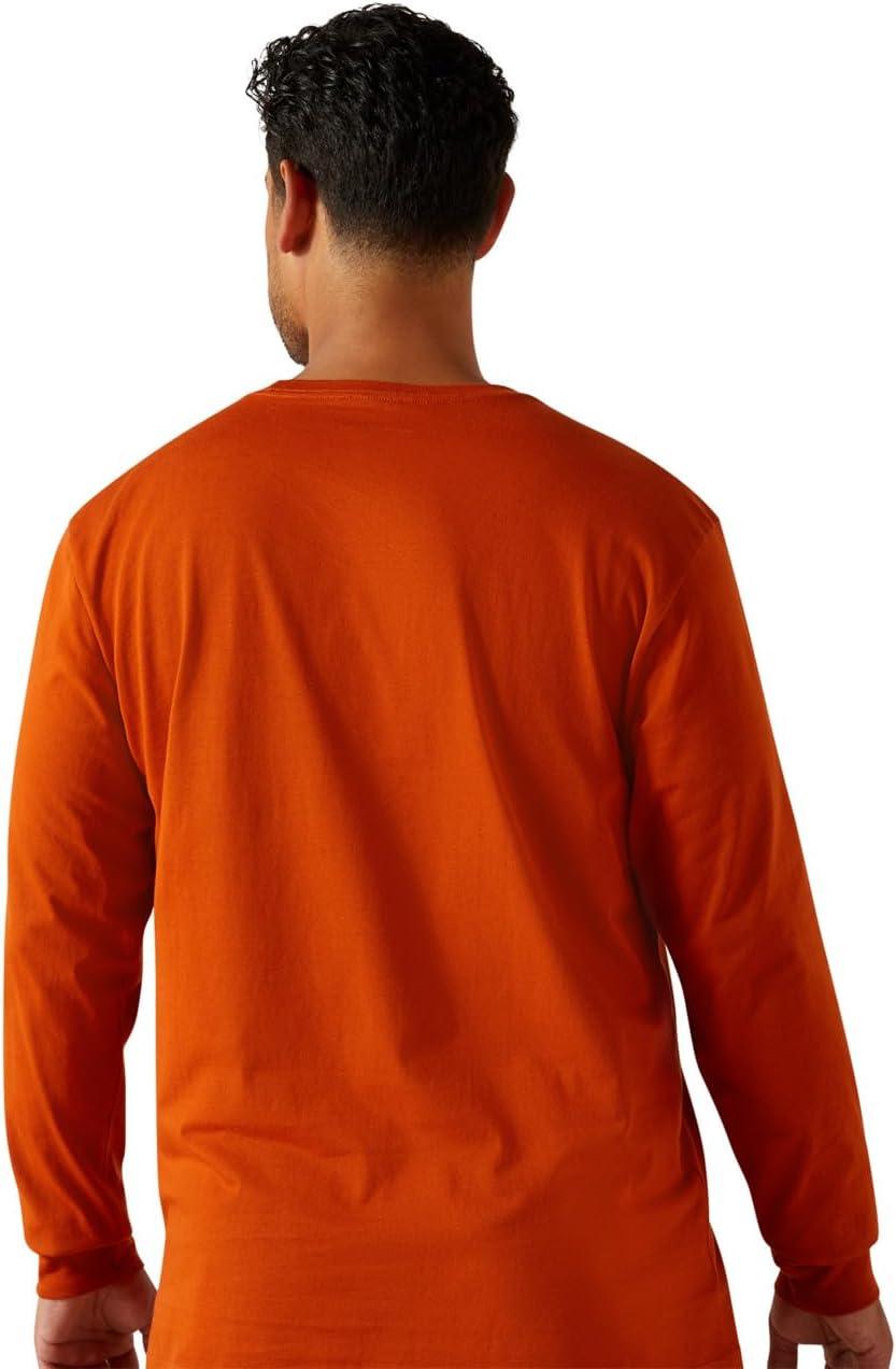 imageAriat Mens Rebar Cotton Strong Standard Logo Pocket TShirtPotters ClayBitter Chocolate