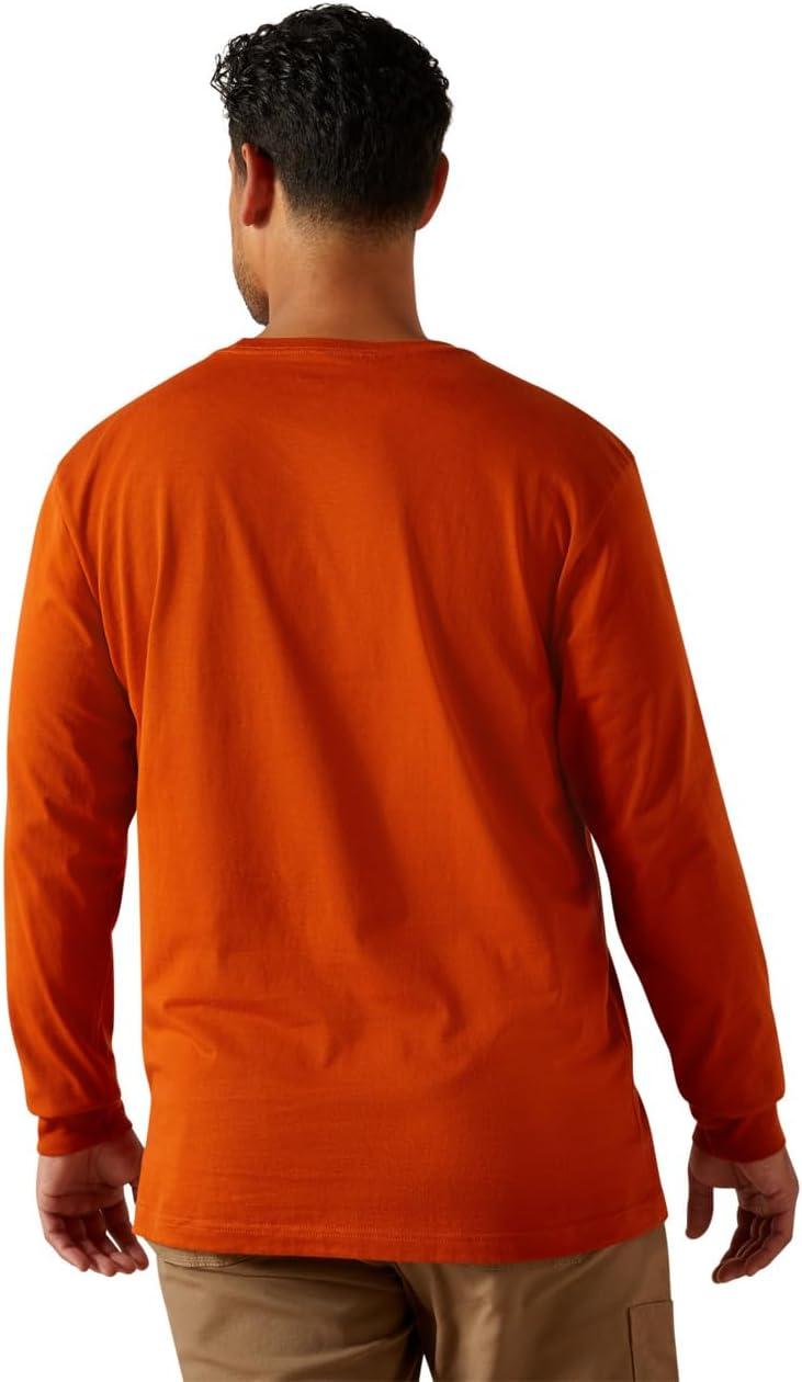 imageAriat Mens Rebar Cotton Strong Standard Logo Pocket TShirtPotters ClayBitter Chocolate