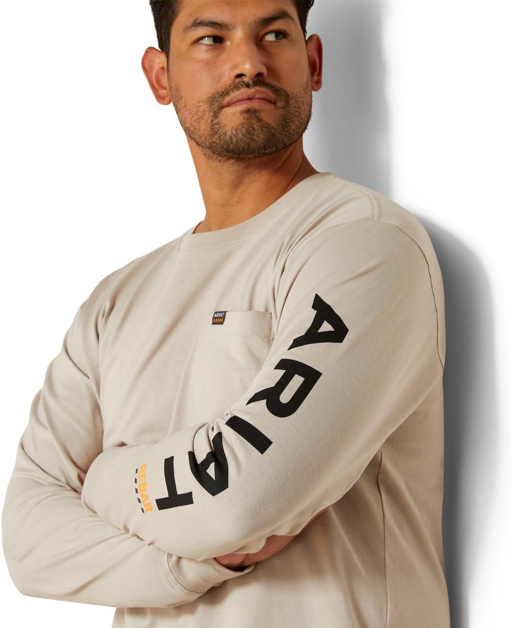 imageAriat Mens Rebar Cotton Strong Standard Logo Pocket TShirtStringBlack