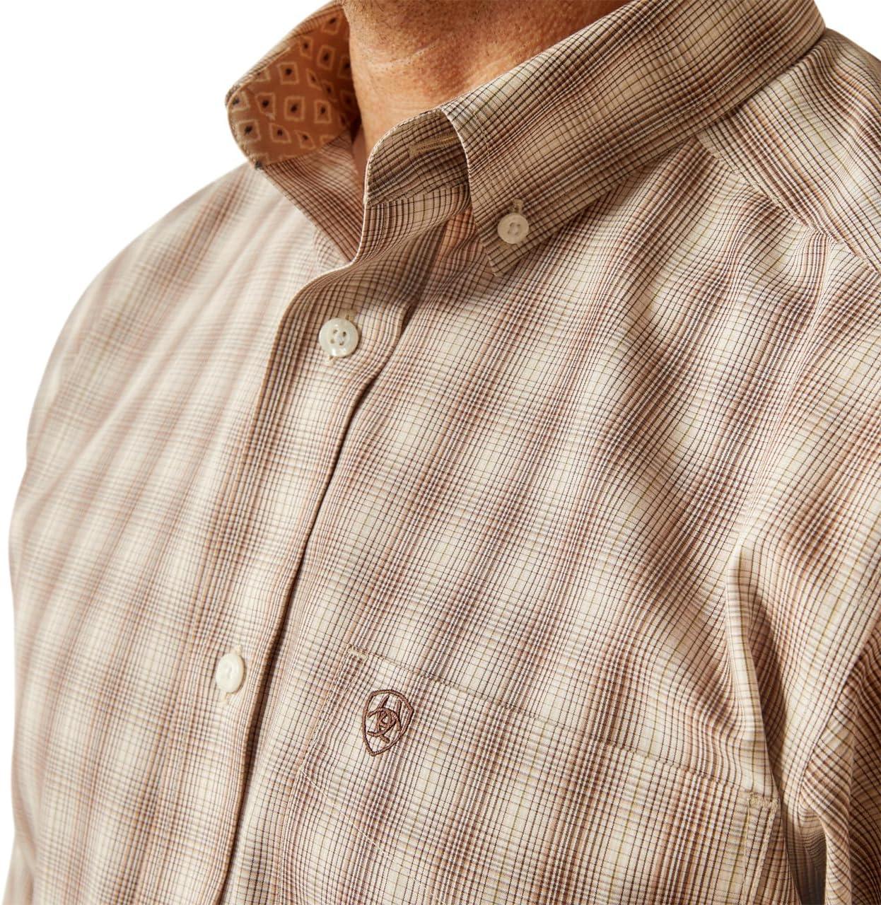 imageAriat Mens Wrinkle Free Flemming Fitted ShirtBrown