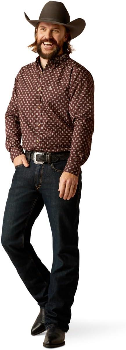 imageAriat Mens Wrinkle Free Flemming Fitted ShirtBrownTan