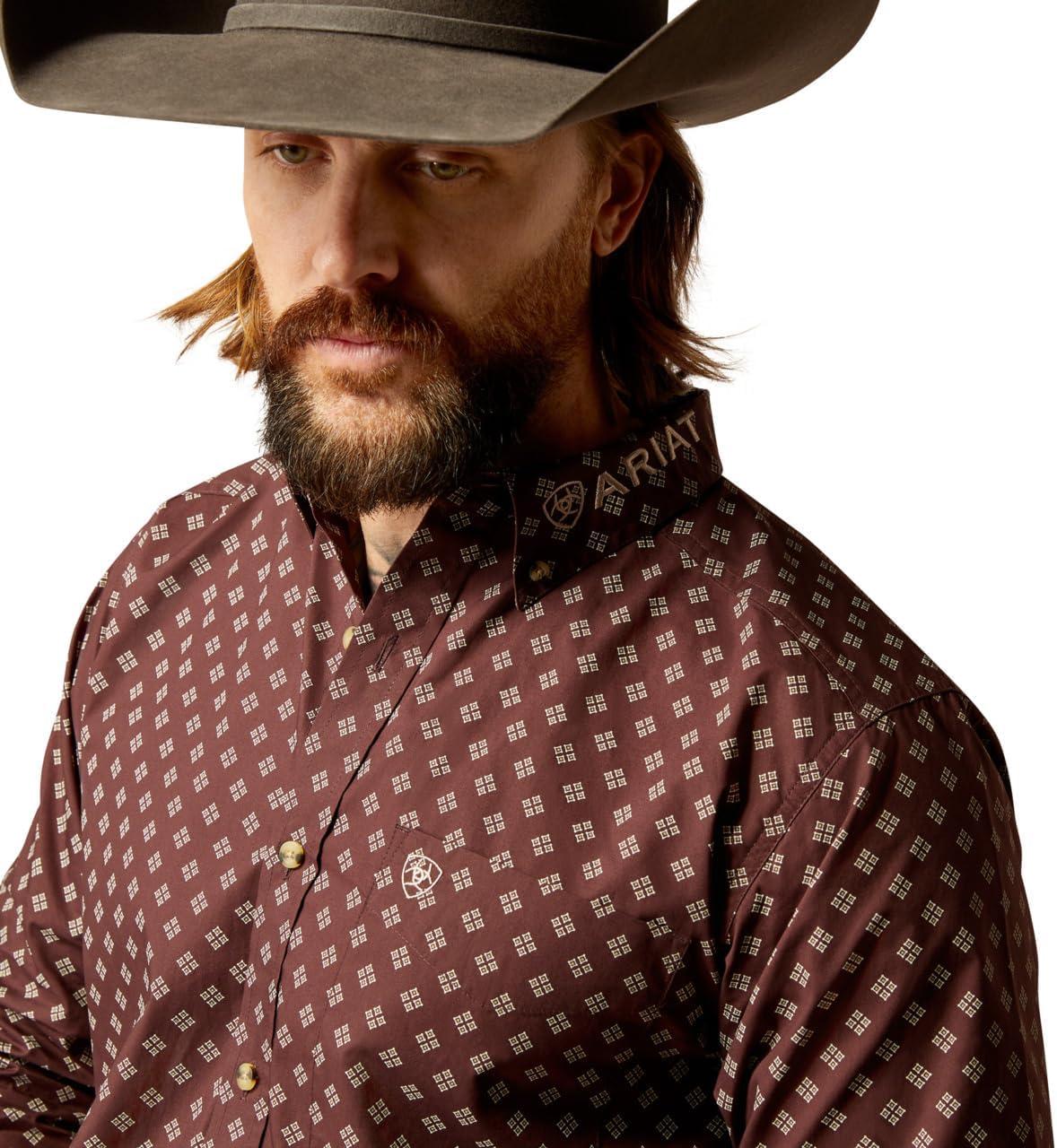 imageAriat Mens Wrinkle Free Flemming Fitted ShirtBrownTan