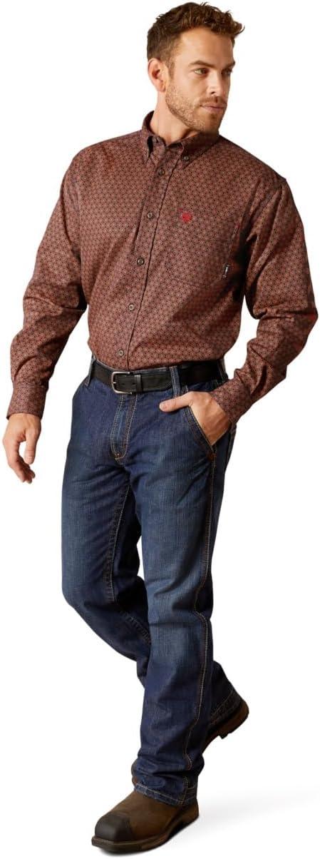 imageAriat Mens Wrinkle Free Flemming Fitted ShirtBurnt Henna