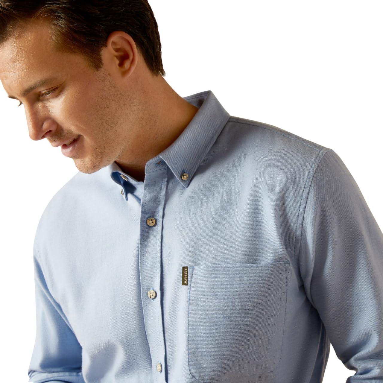 imageAriat Mens Wrinkle Free Flemming Fitted ShirtChambray Blue