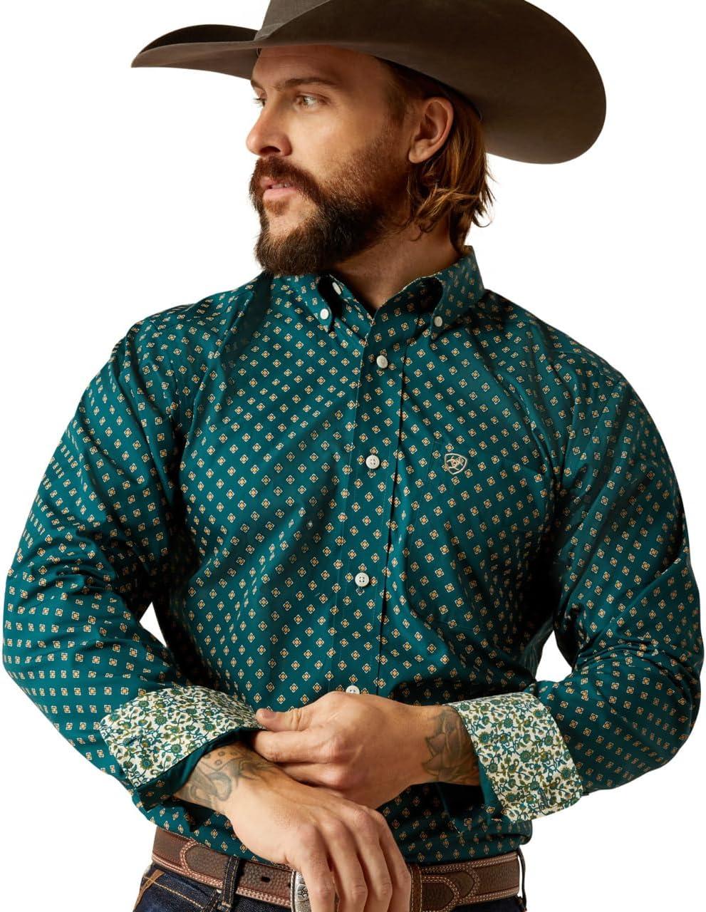 imageAriat Mens Wrinkle Free Flemming Fitted ShirtDeep Teal