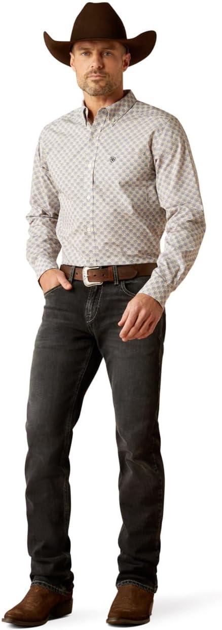 imageAriat Mens Wrinkle Free Flemming Fitted ShirtGrey Blue