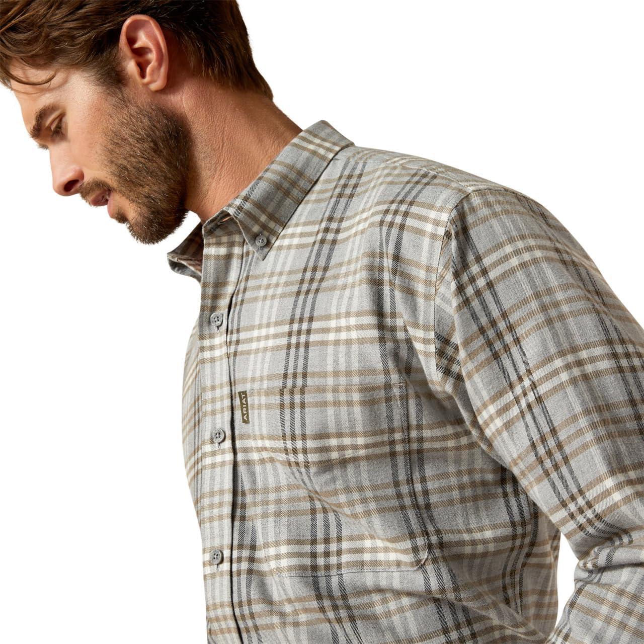 imageAriat Mens Wrinkle Free Flemming Fitted ShirtGrey Plaid
