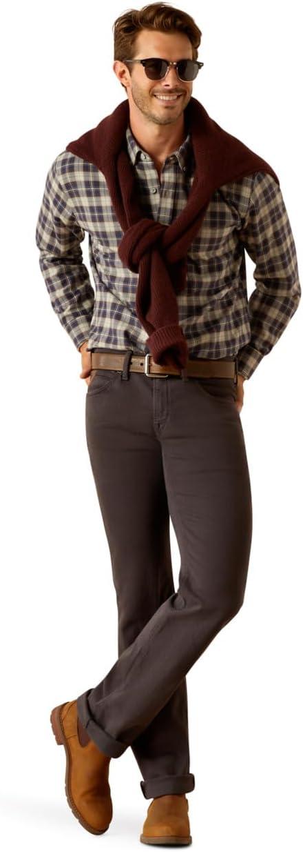 imageAriat Mens Wrinkle Free Flemming Fitted ShirtHorizon Plaid