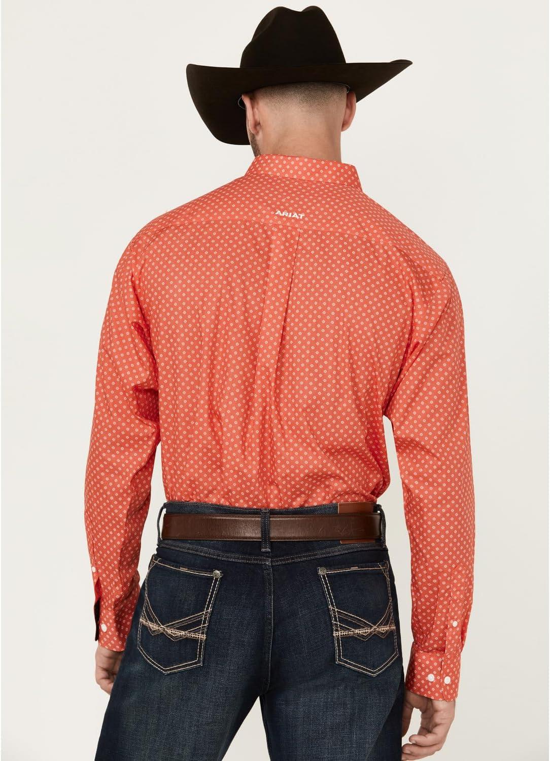 imageAriat Mens Wrinkle Free Wilkie Classic Fit ShirtCayenne