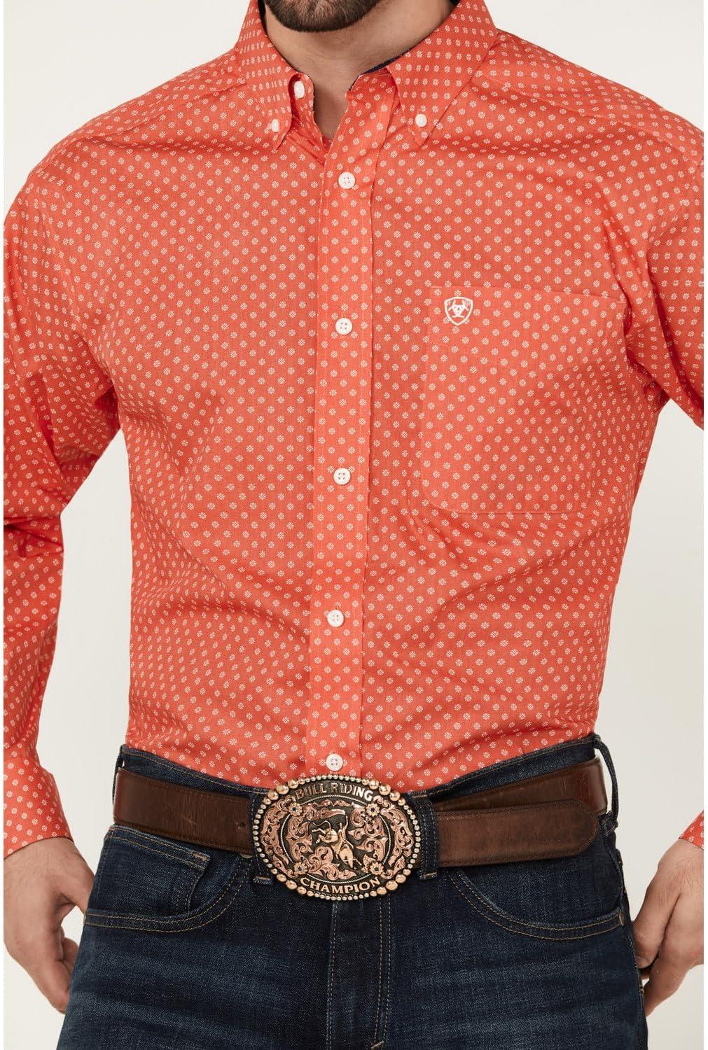 imageAriat Mens Wrinkle Free Wilkie Classic Fit ShirtCayenne