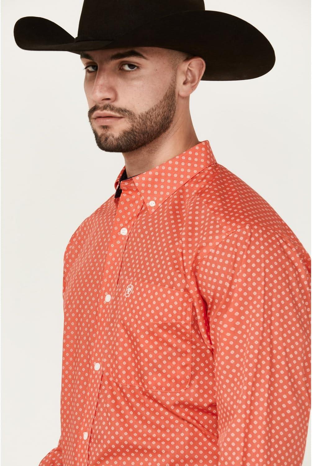 imageAriat Mens Wrinkle Free Wilkie Classic Fit ShirtCayenne