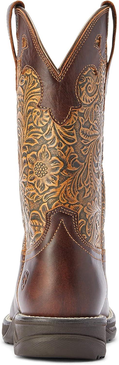 imageAriat womens Anthem Shortie Savanna Western BootWestern BootRich ClayBrown Floral Emboss