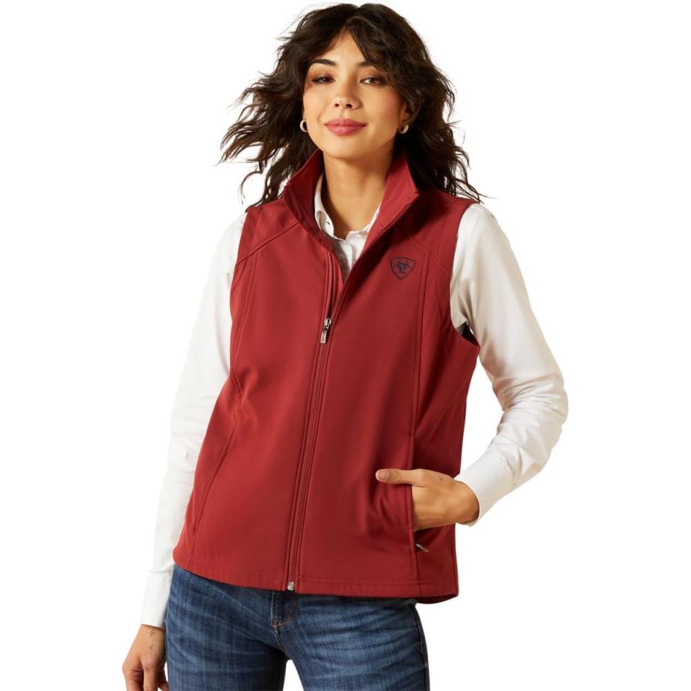 imageARIAT womens Ariat Logo Softshell VestBurnt RussetStripe