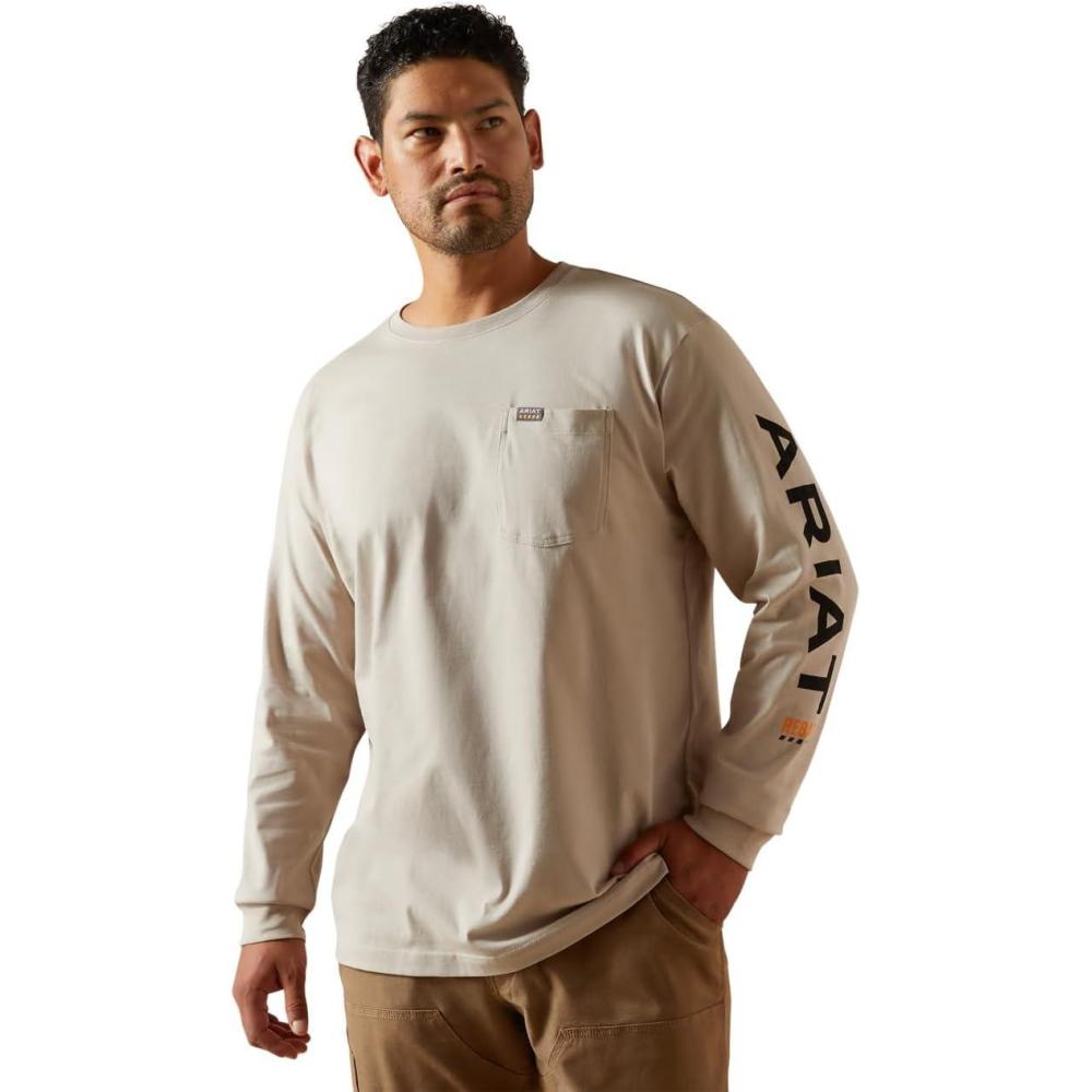 imageAriat Mens Rebar Cotton Strong Standard Logo Pocket TShirtStringBlack