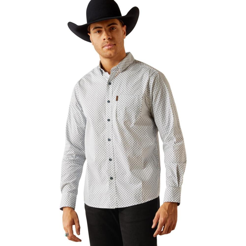 imageAriat Mens Wrinkle Free Flemming Fitted ShirtBlue