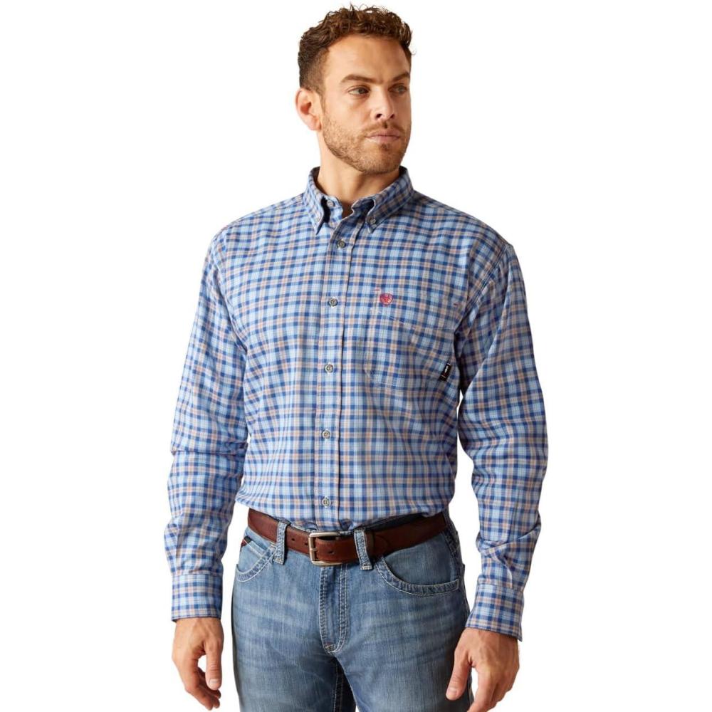 imageAriat Mens Wrinkle Free Flemming Fitted ShirtGlacier Blue