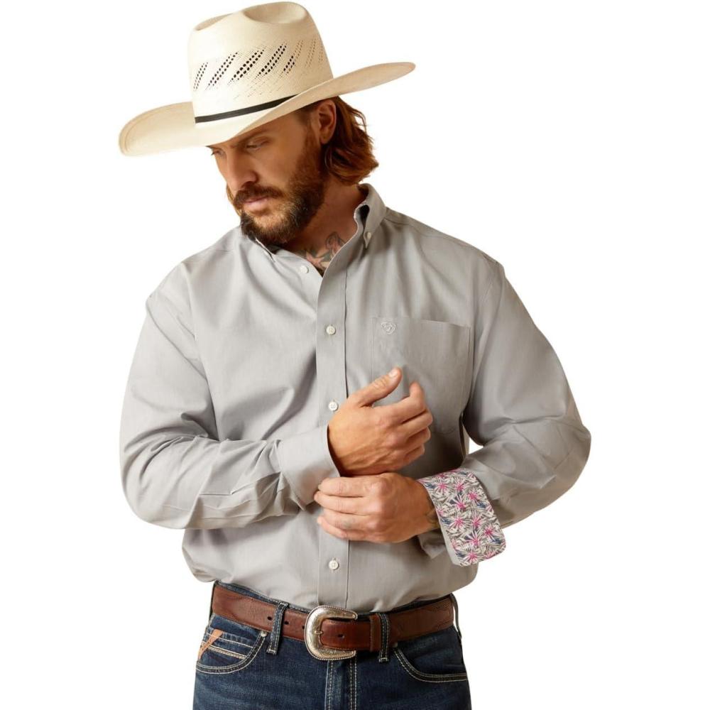 imageAriat Mens Wrinkle Free Flemming Fitted ShirtHarbor Mist