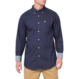 ARIAT Men’s Wrinkle Free Wren Fitted Shirt(Peacoat)