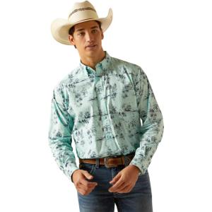 Ariat Mens Casual Long Sleeve Paxtyn Shirt(Blue Tint)