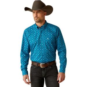 Ariat Mens Casual Long Sleeve Paxtyn Shirt(Teal)