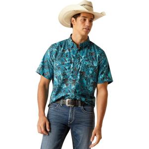 Ariat Mens Fitted Venttek Grey Shirt(Black)