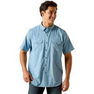 Ariat Mens Fitted Venttek Grey Shirt(Blue Dawn)