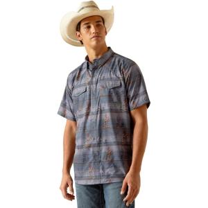 Ariat Mens Fitted Venttek Grey Shirt(Ebony Grey)