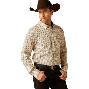 Ariat Mens Wrinkle Free Flemming Fitted Shirt(Cream)