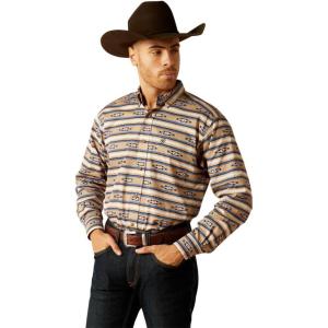 Ariat Mens Wrinkle Free Flemming Fitted Shirt(Khaki)