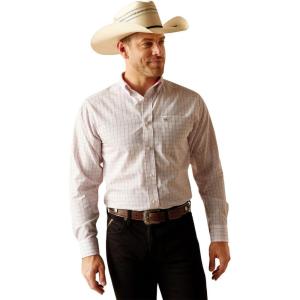 Ariat Mens Wrinkle Free Flemming Fitted Shirt(Light Lilac)