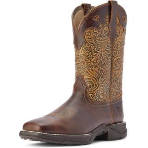 Ariat womens Anthem Shortie Savanna Western BootWestern Boot(Rich Clay/Brown Floral Emboss)