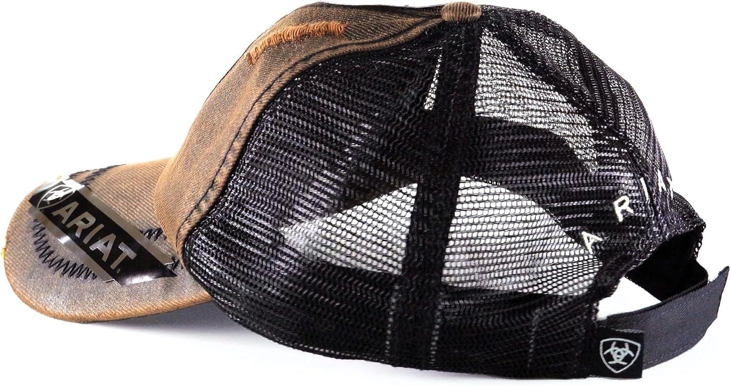 imageAriat Mens Distressed Oil Black MeshBrownBlack