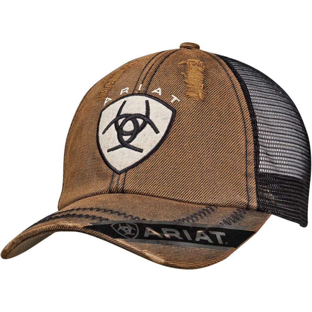 imageAriat Mens Distressed Oil Black MeshBrownBlack