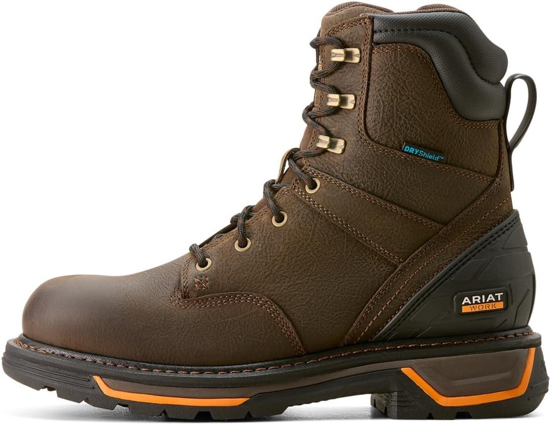 imageARIAT mens Big Rig 8quot Waterproof Work BootIron Coffee
