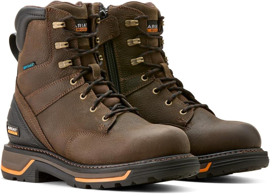 imageARIAT mens Big Rig 8quot Waterproof Work BootIron Coffee