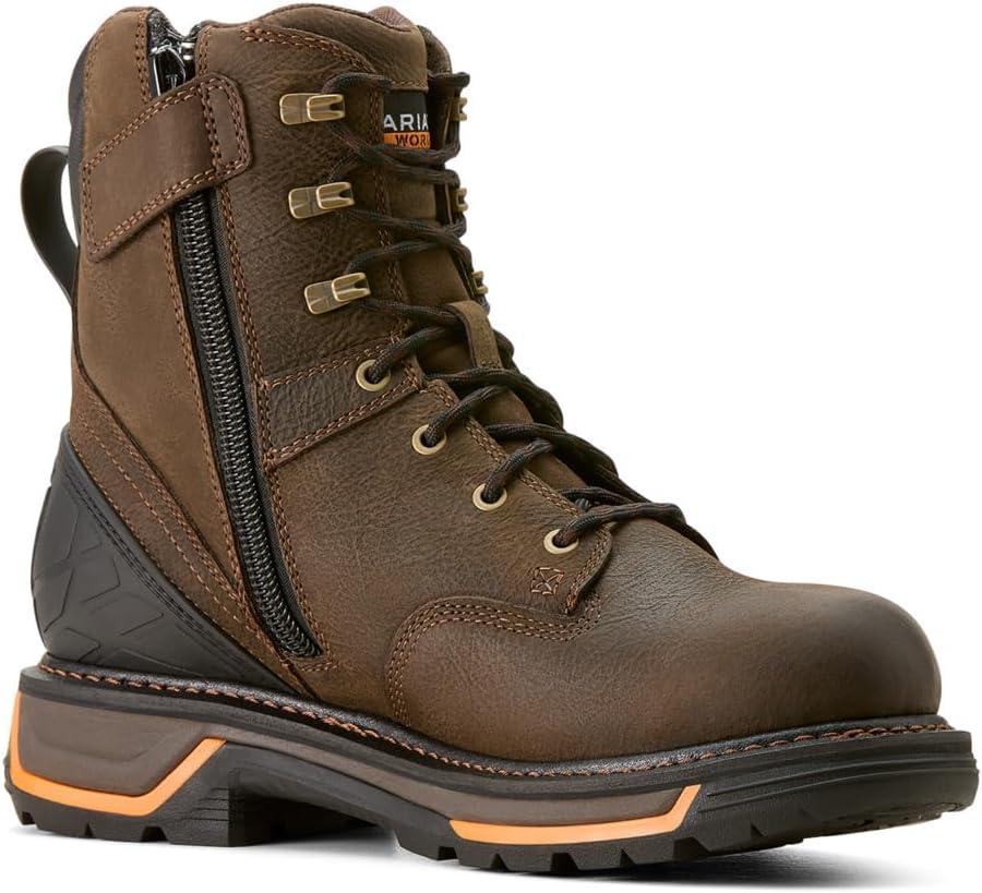 imageARIAT mens Big Rig 8quot Waterproof Work BootIron Coffee