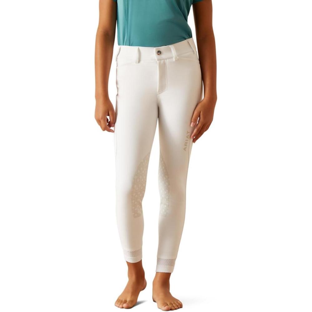 imageAriat Kids Tri Factor Grip Knee Patch BreechWhite