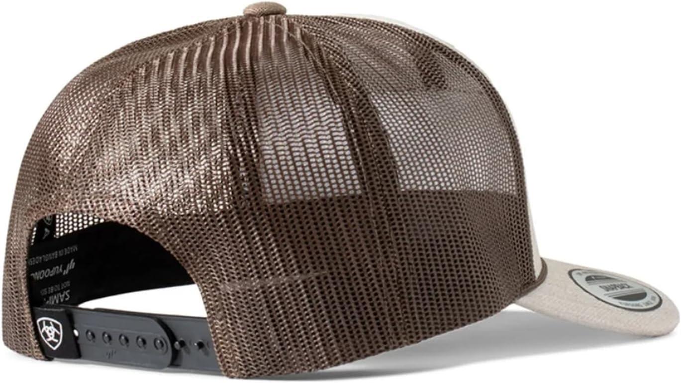 imageARIAT Mens Suede Patch International Cap Structured 6Panel Snap Back Mesh Back Polyester Blend Tan