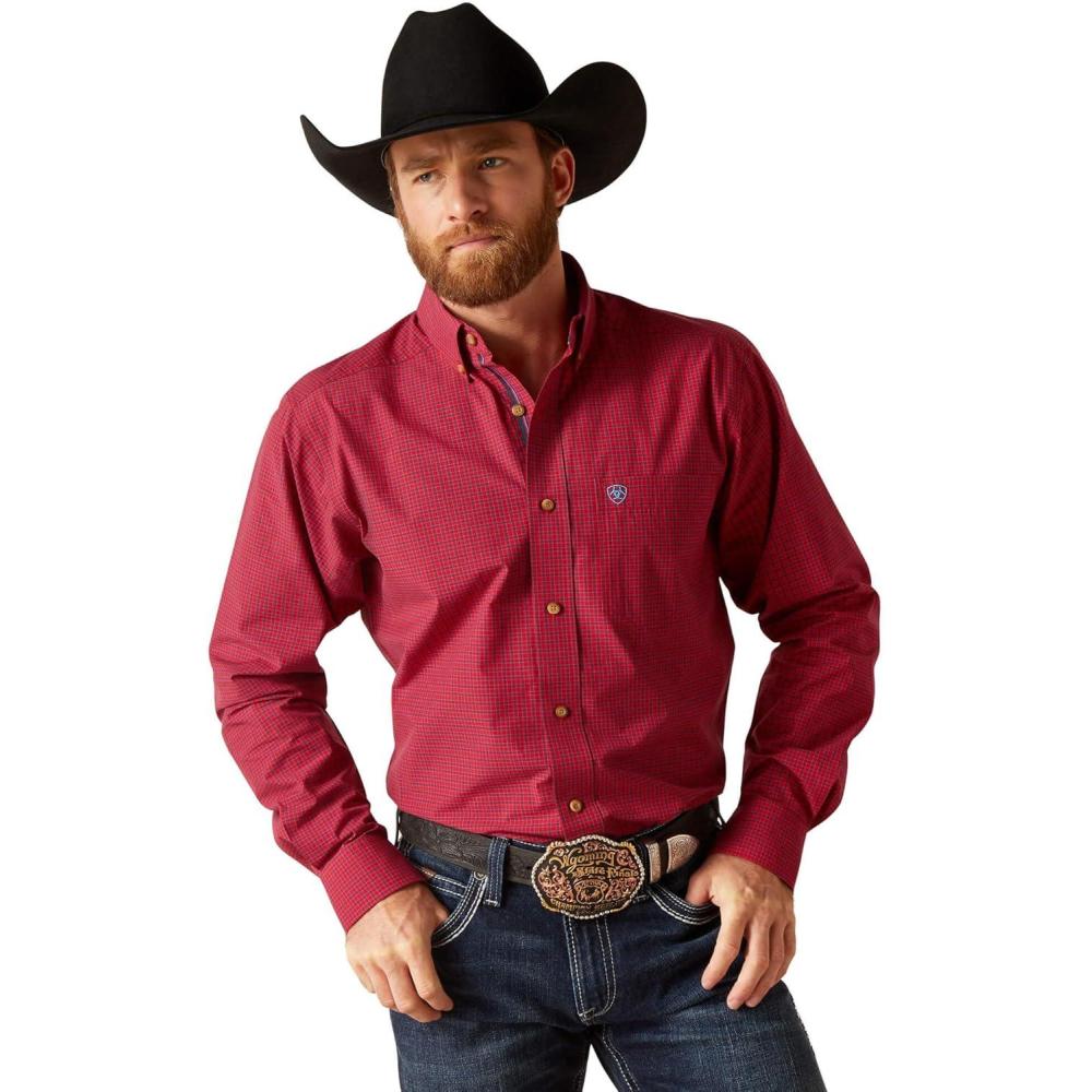 imageARIAT Mens Pro Series Porter Classic Fit ShirtWeg Red