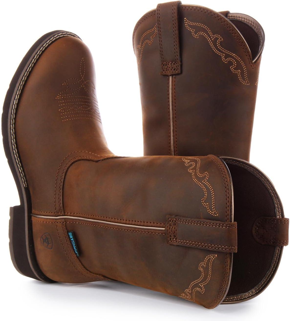 imageARIAT womens Delilah Round Toe Waterproof Western BootWestern BootDistressed Brown