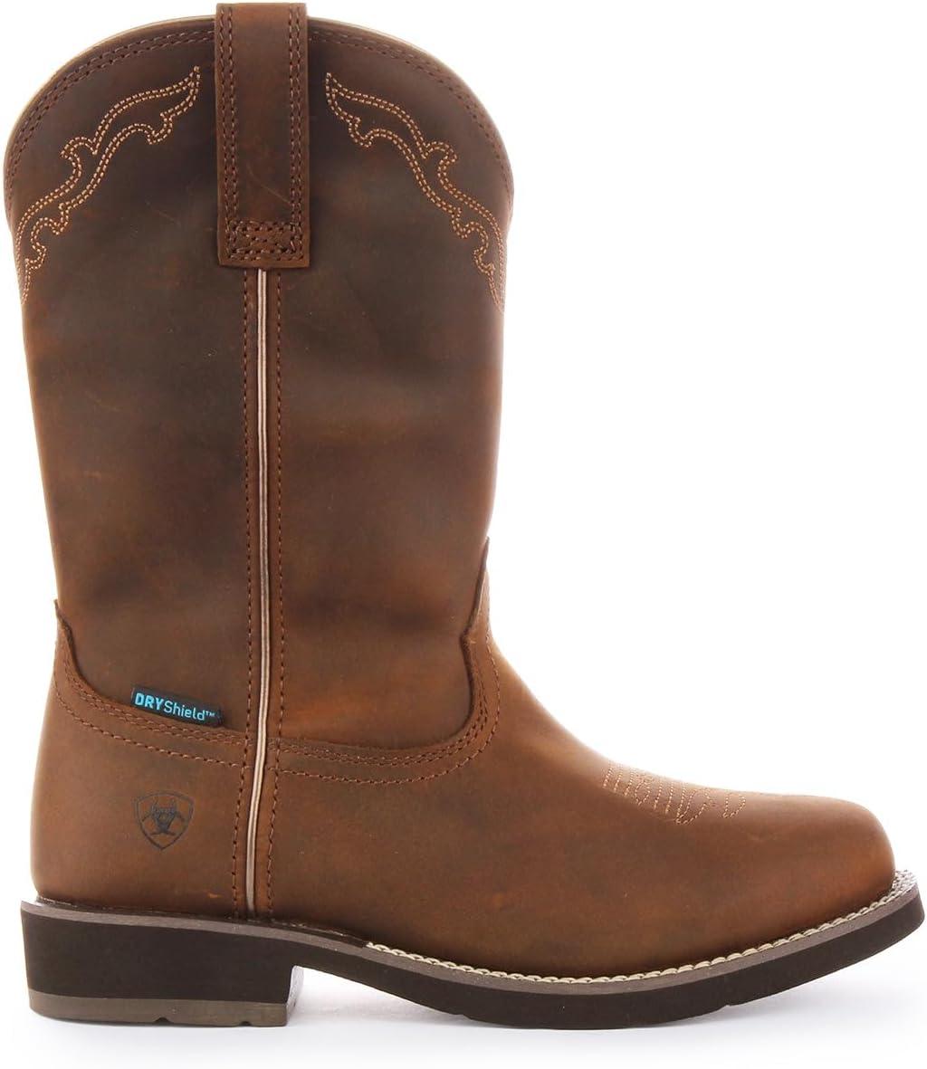 imageARIAT womens Delilah Round Toe Waterproof Western BootWestern BootDistressed Brown