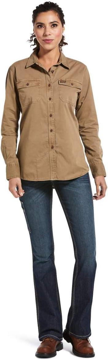 imageAriat Womens Rebar Washed Twill Work ShirtKhaki